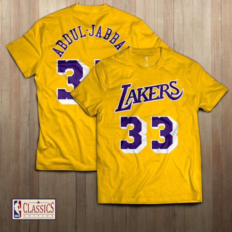 Jual Tshirt kaos Basket NBA LA LAKERS NO 33 Kareem Abdul Jabbar