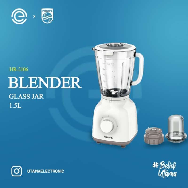 Promo PHILIPS Blender Kaca 1.5 Liter HR2106 Diskon 5 di Seller
