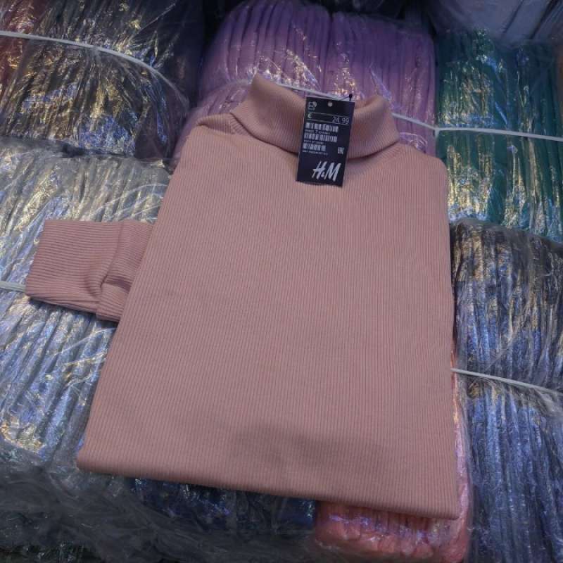 Jual Turtleneck H M pria dan wanita warna PINK original 100 RIB
