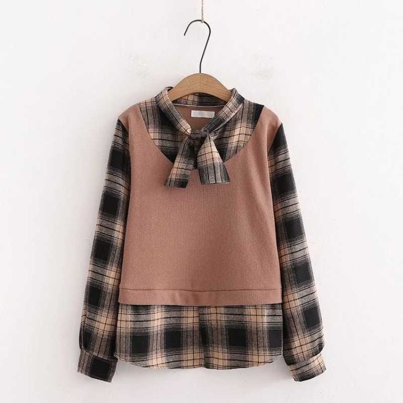 Jual TERMURAH COD BLOUSE FLANEL TOP SHIRT MOCK KEMEJA LENGAN