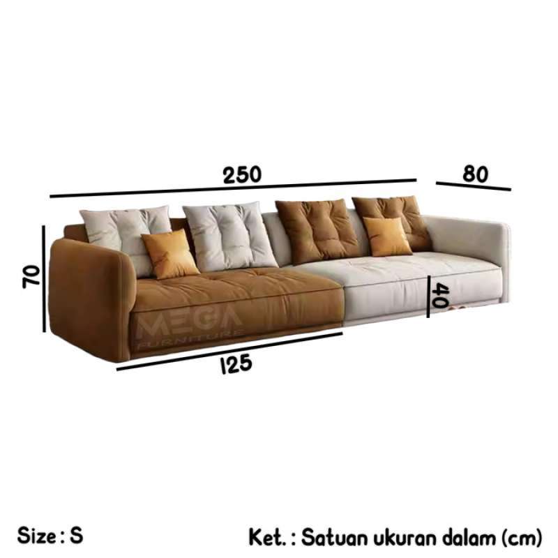 Ukuran sofa shop 4 seater