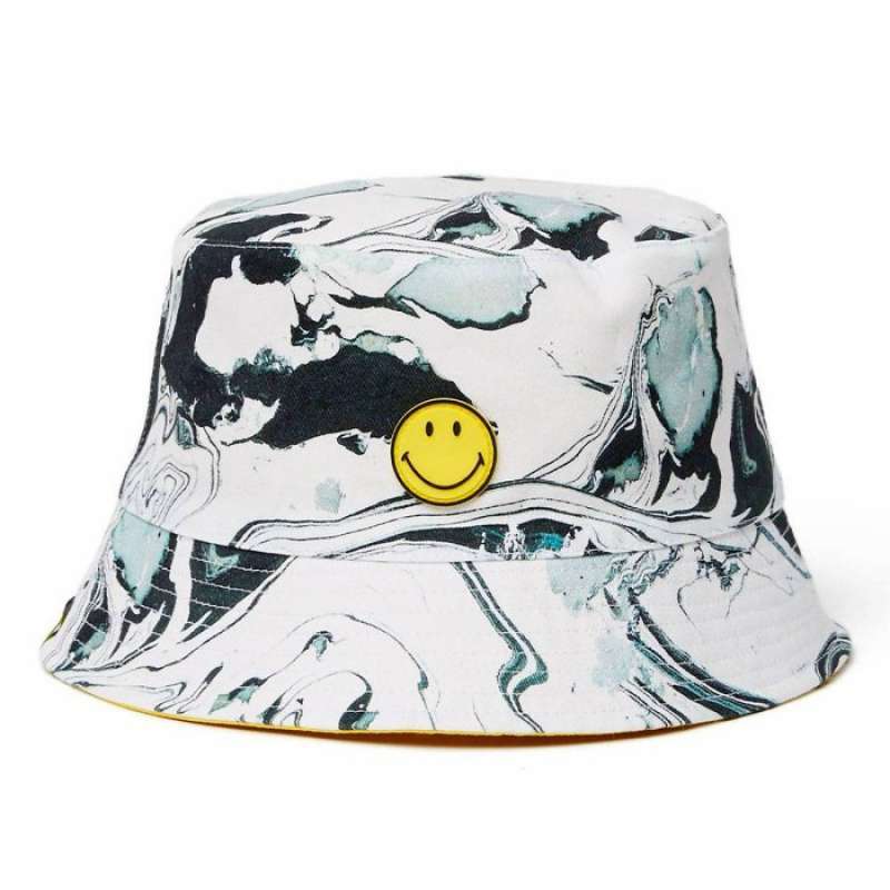 Jual Pretty Green X Smiley White Smoke Exclusive Bucket Hat