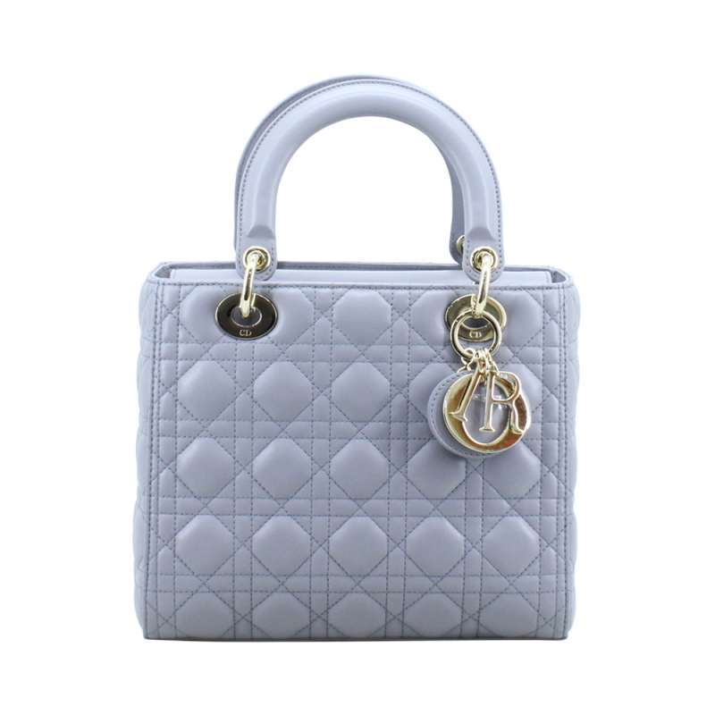 Jual Preloved Dior Lady Dior Medium Blue Gray LGHW I14242C di