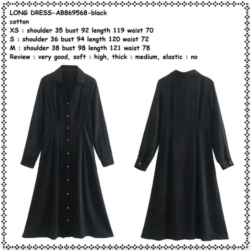 chinese dress ladies Inner Dress Lengan Panjang Black – Lozy