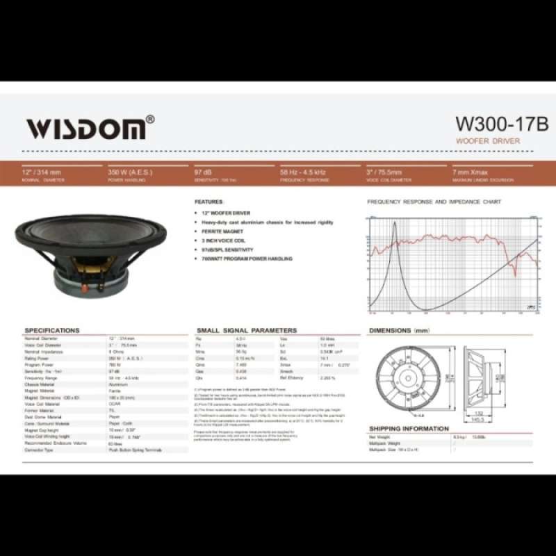 Speaker wisdom 12 inch clearance