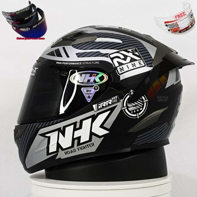 Jual Nhk Rx9 Paket Ganteng Racer X Black Silver Doff Helm Nhk Full