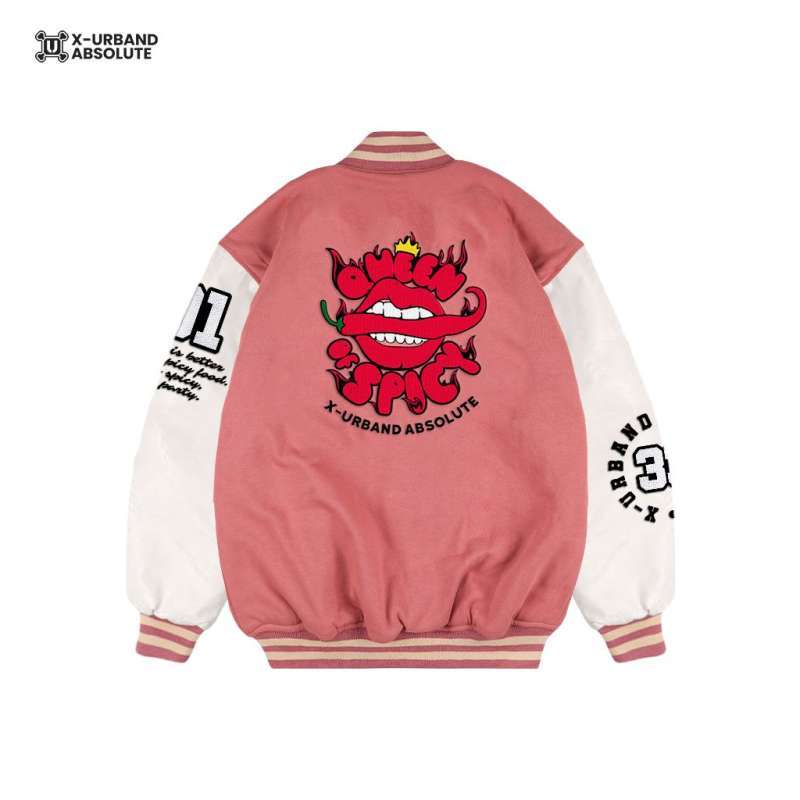 Promo Jaket Varsity Kombinasi Semi Kulit Baseball Wanita Jaket