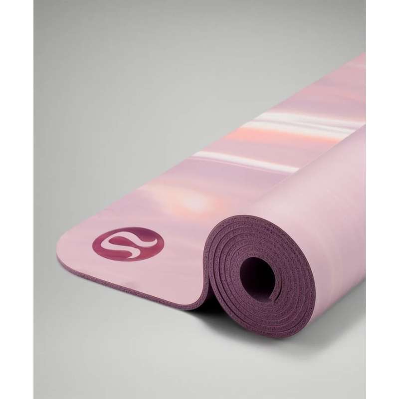 Lululemon Reversible Yoga Mat Wordmark 5mm, Sonic Pink Rainbow