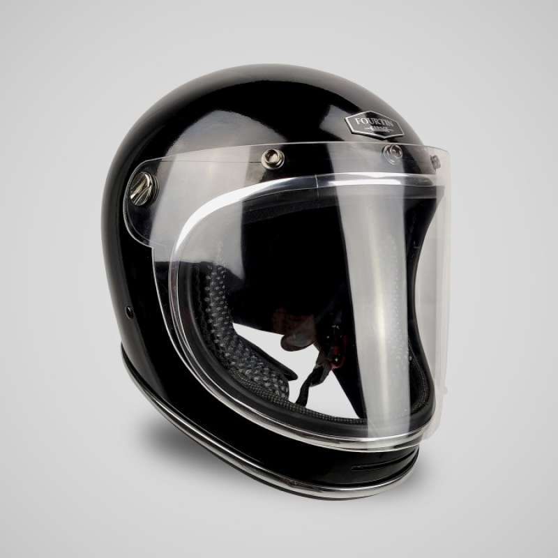 Promo Helm Custom Classic Bell Bullit Flat Visor Retro Vintage