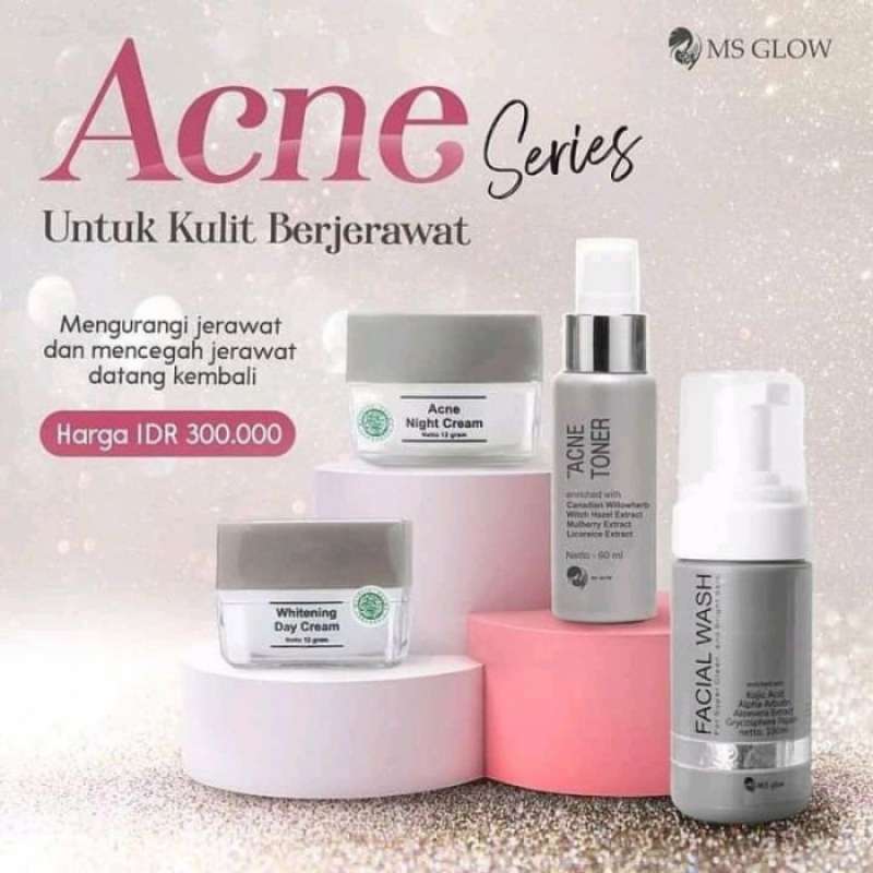 Promo Paket Ms Glow Acne Skincare Pemutih Wajah Glowing Msglow