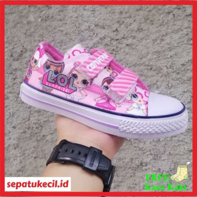 Jual TERLARIS SEPATU ANAK CONVERSE KARAKTER LOL PINK SIZE 21 35