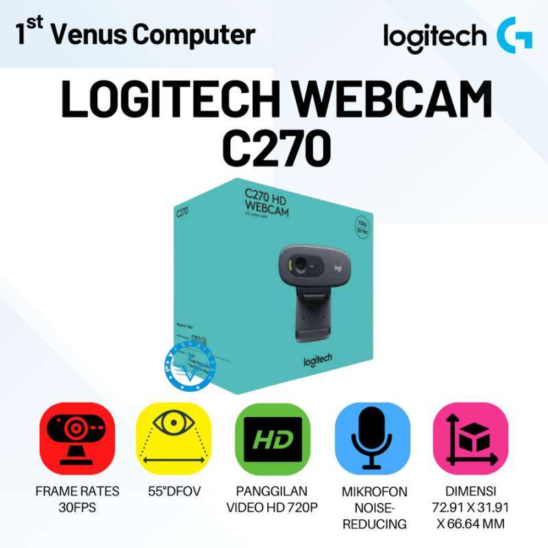 Jual WEBCAM LOGITECH C270 HD720 30 fps COM31 LOG di Seller Venus