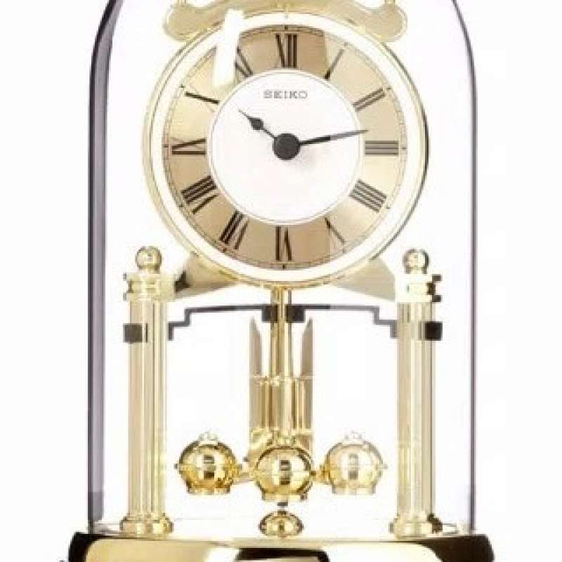 Promo Jam Meja Seiko QHN006G Original Aluminium Pendulum Murah