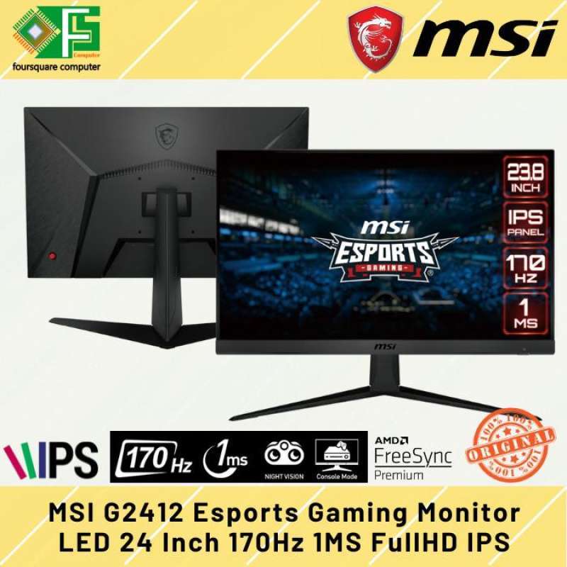 Promo Msi G2412 Led Gaming Monitor 24 Inch 170hz 1ms Fullhd Diskon
