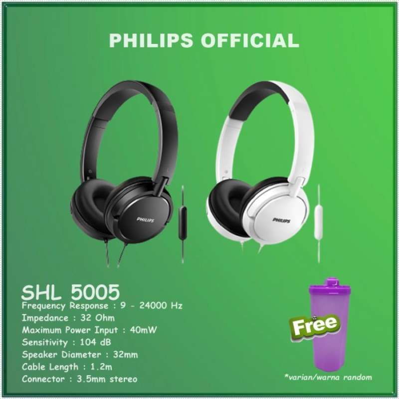 Philips shl5005 wired top headphone with mic