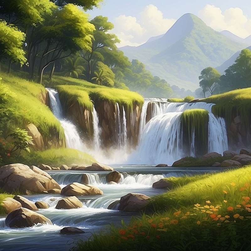 stylo lukisan air terjun