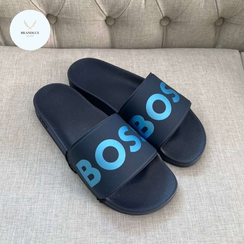 Logo Sliders Hugo Boss Sliders Blue Blue Sliders Boys Hugo Boss