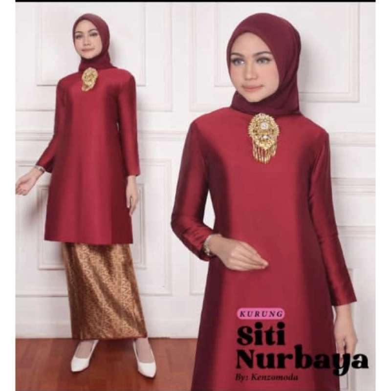 Burgundy baju cheap kurung