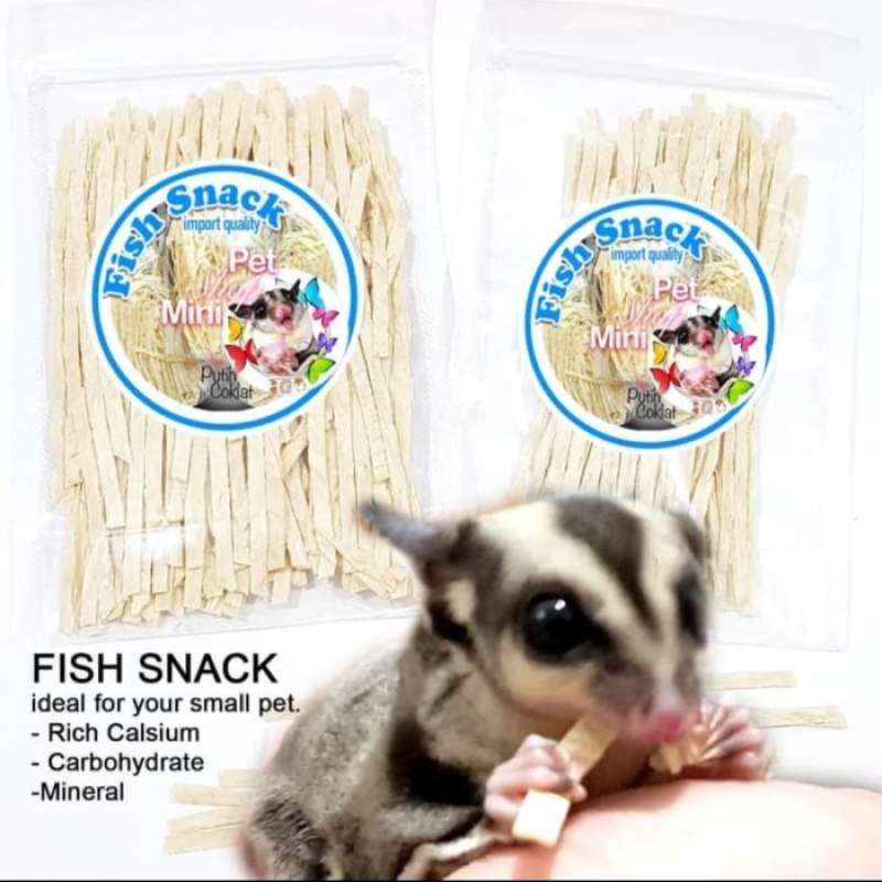 Promo FISH SNACK 100 gram makanan sugar glider snack sugarglider