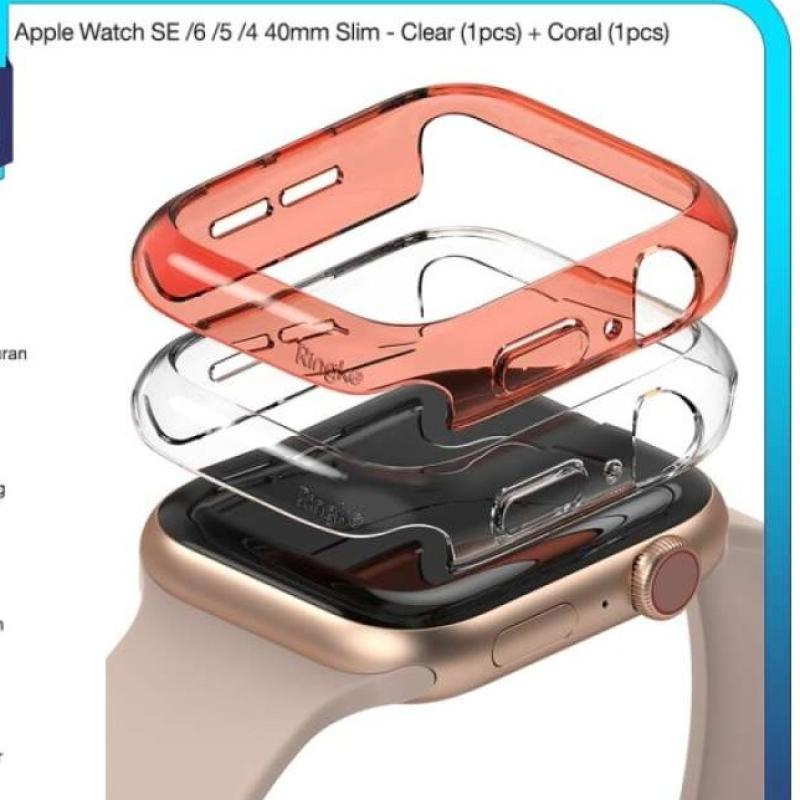 Ringke Apple Watch SE /6 /5 /4 40mm Slim Clear Coral Hardcase