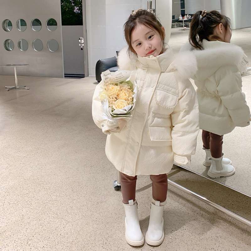 Verish JENNICA kids winter coat jacket anak cewek import hangat ringan cute  fashion mantel girl perempuan White 150