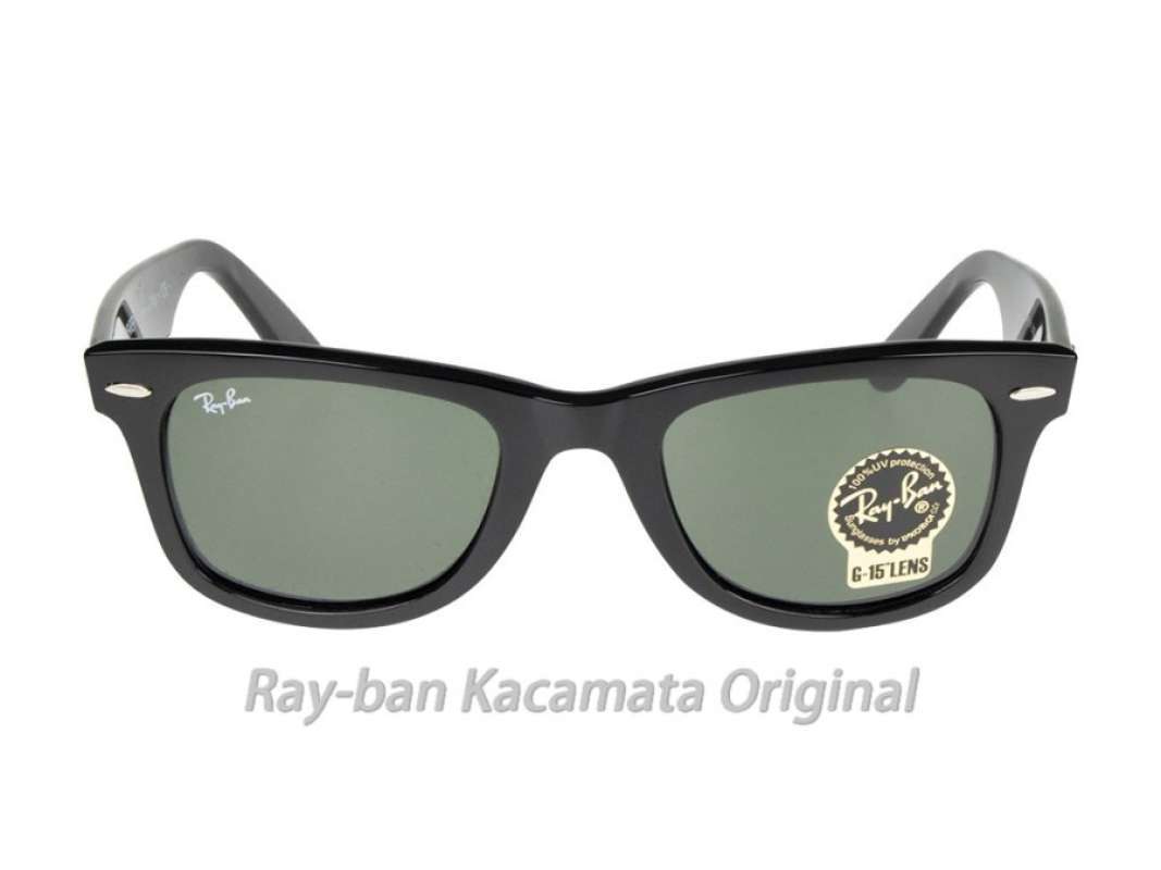 Kacamata Rayban Wayfarer RB2140 Black Glossy 50 Original