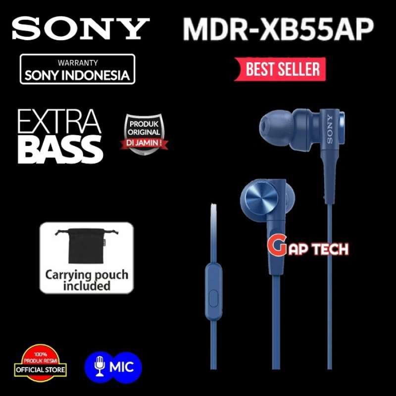 SONY MDR XB55AP XB 55AP XB 55 AP EXTRA BASS EARPHONES WITH MIC XIONSTORE