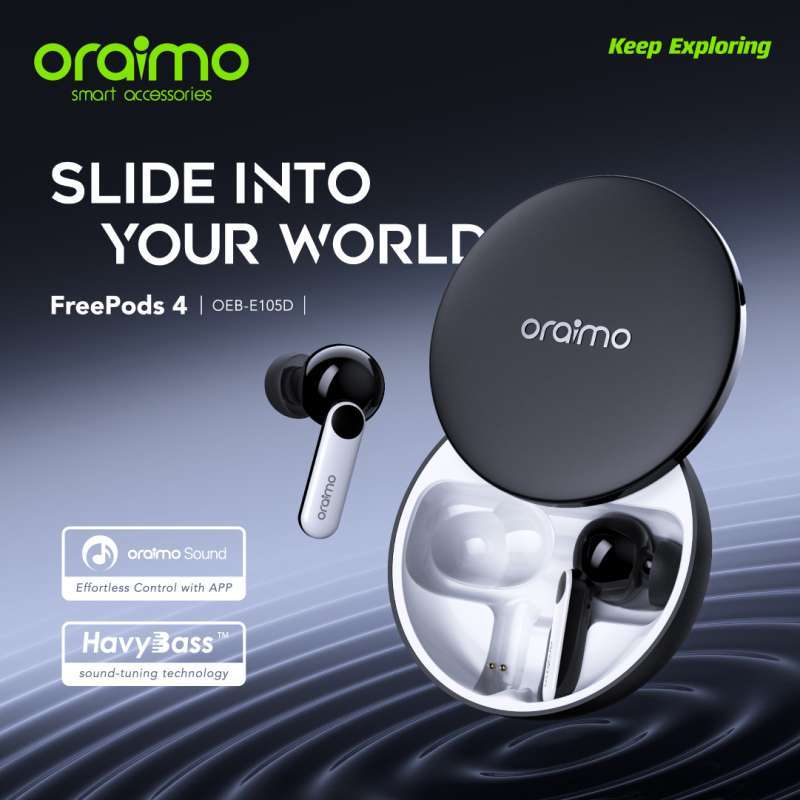Oraimo Freepods 4 TWS Bluetooth Earphone v5.2 Wireless Dengan Control APP OEB E105D