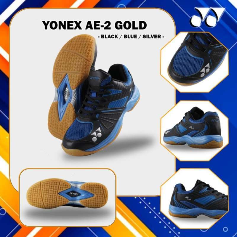 Sepatu Badminton YONEX ALL ENGLAND 02 AE2 AE 2 GOLD Gold Black Blue