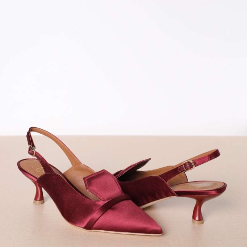 45mm Satin Slingback Pumps