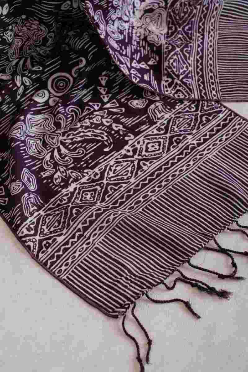 Jual Ratu Scarf Batik U71 Purple Di Seller Batik Ratu Kelapa