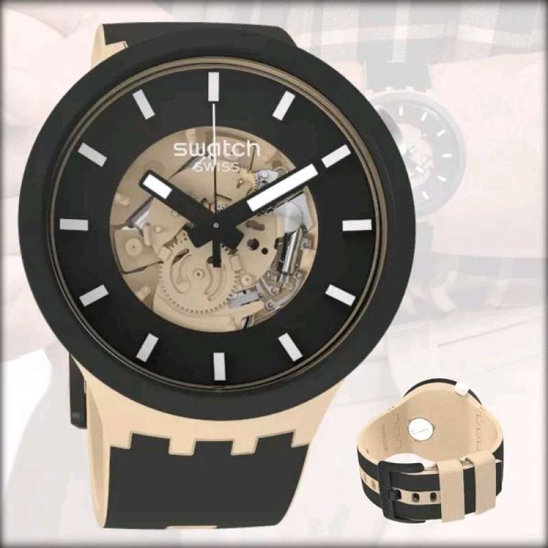 Promo Swatch Sb03c100 Original Swatch Big Bold Time For Taupe Jam
