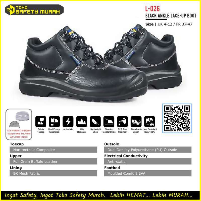 Sepatu Safety Electrical Resistant Shoes Safety Shoes Fabric Sole