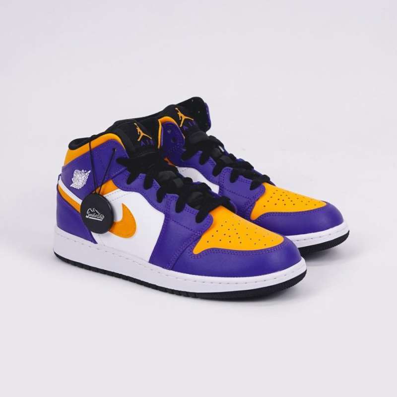 Jual Air Jordan 1 Mid Lakers Gs 100 Authentic 36 Di Seller Senikersku id Senikersku Kota Surabaya Blibli