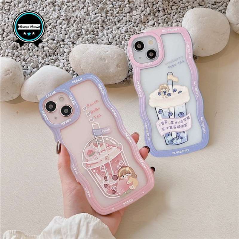 SOFTCASE PEACH BOBA TEA FOR OPPO A71 A74 A95 F19 A83 F1S A59 F5 YOUTH F7  F11 PRO RENO 8T 4G 4F F17 PRO 5F A94 F19 PRO 7Z A96 5G BD3986
