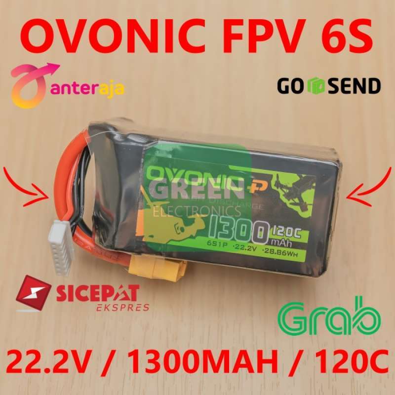 Jual OVONIC 6S 22.2V 1300mAh 120C LiPo Battery Baterai FPV Drone