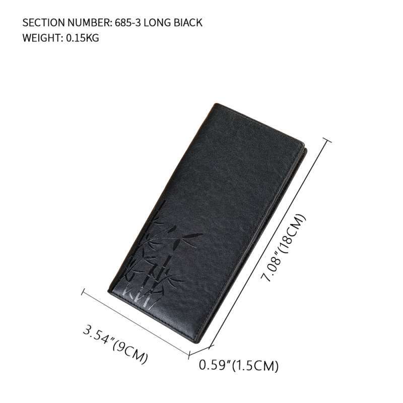 Men's Wallet Long Three-fold Vertical Open Soft Wallet Multi-card
