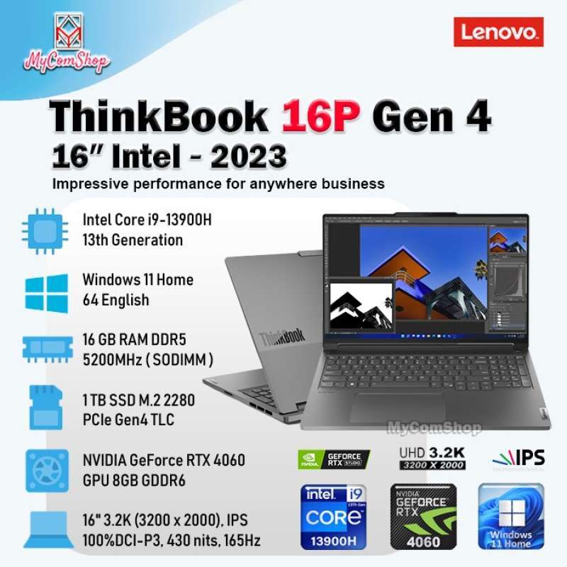LENOVO THINKBOOK 16P GEN i9-13900H 16GB 1TB SSD RTX 4060 8GB