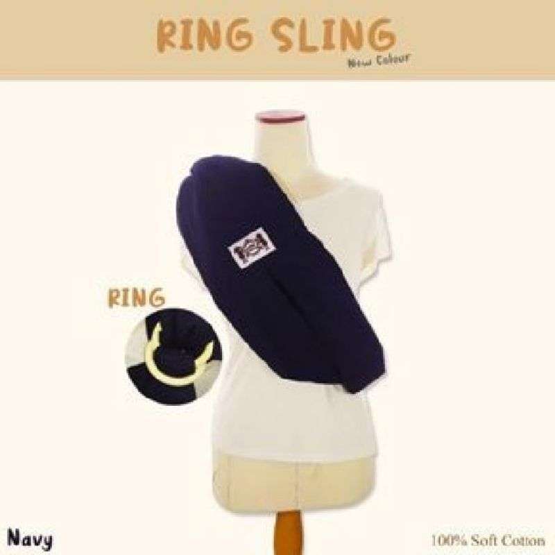 Jual Petite Mimi Ring Sling Polos Gendongan Bayi Navy Di