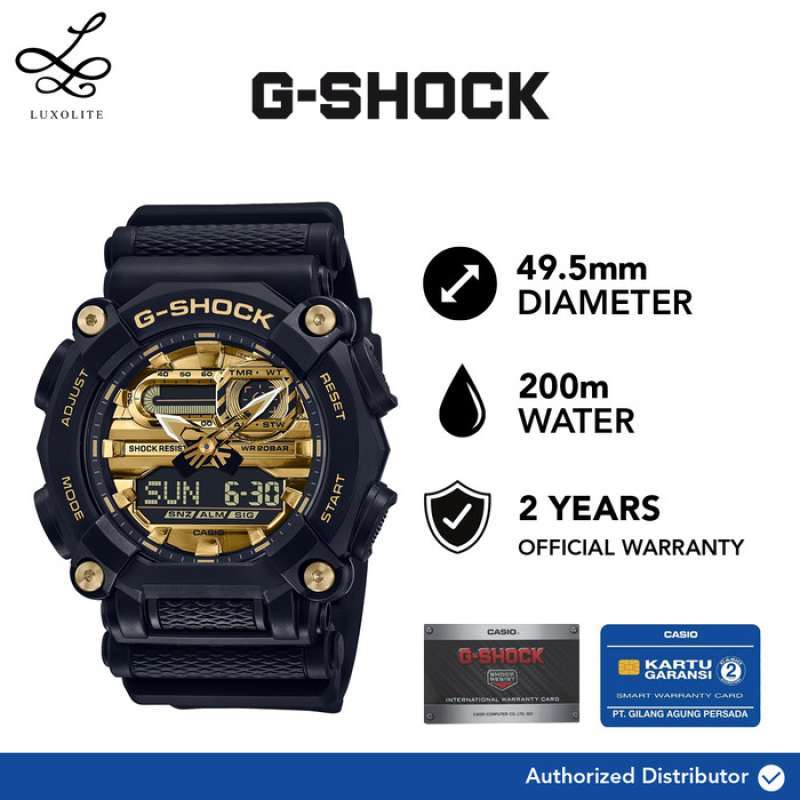 Promo Jam Tangan Pria Casio G Shock Digital Analog Gold Dial GA