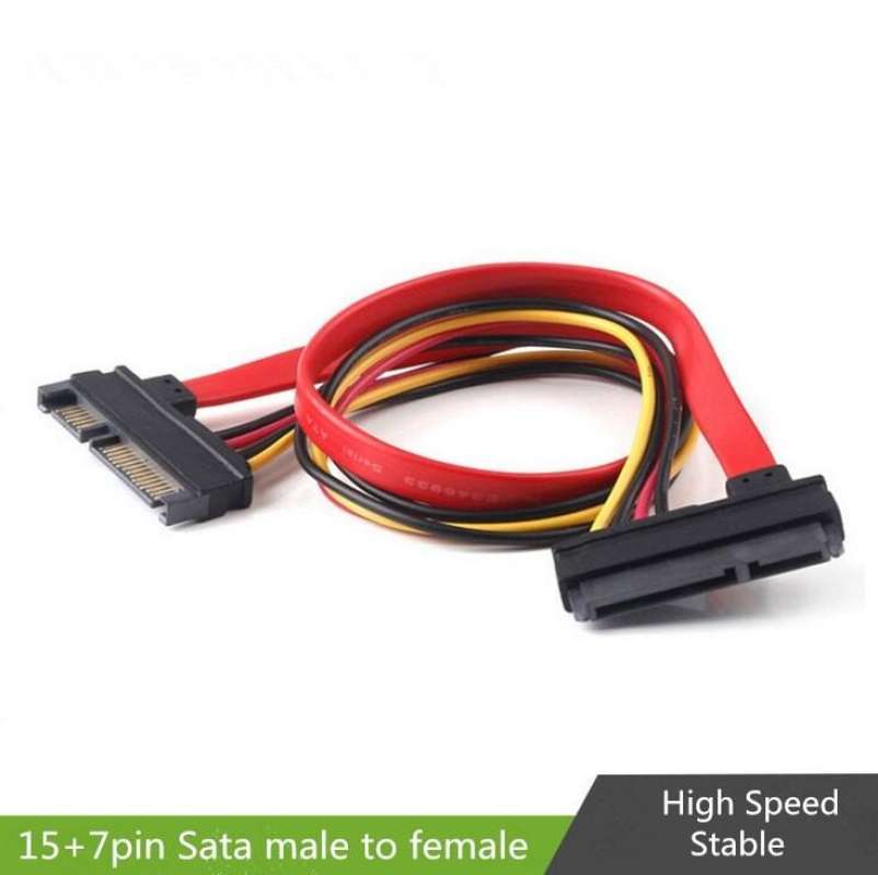 KABEL SATA 15pin 7pin MALE TO FEMALE HDD SSD POWER COMBO EXTENSION