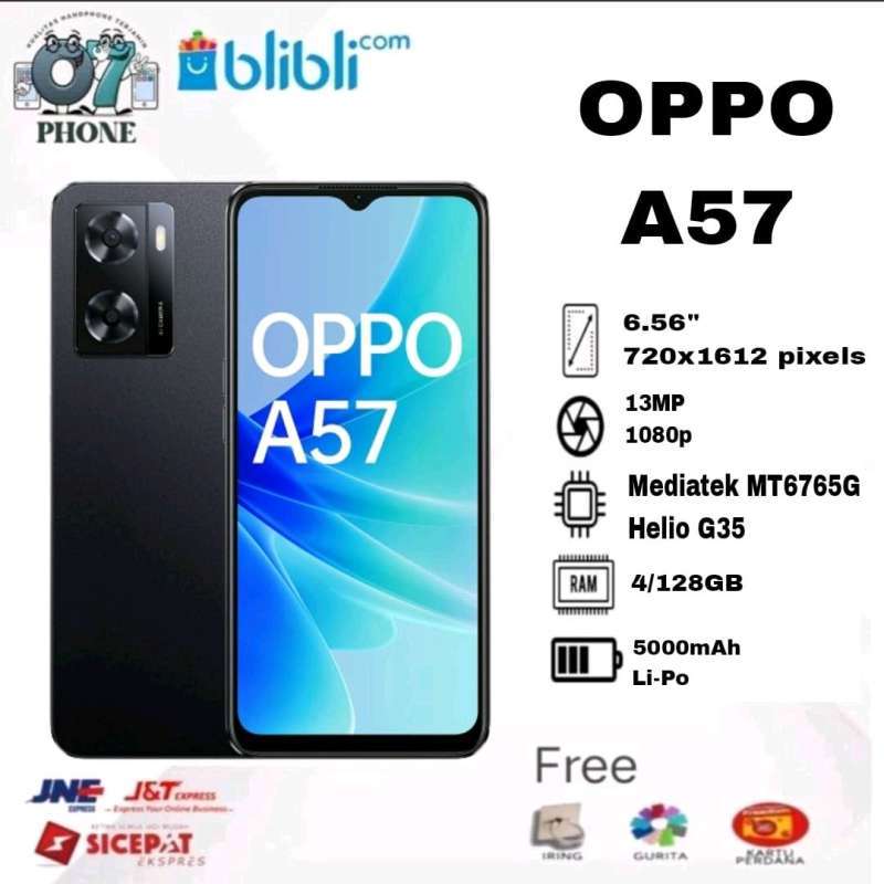 OPPO A57 4/128GB RAM 4GB INTERNAL 128GB GARANSI RESMI INDONESIA