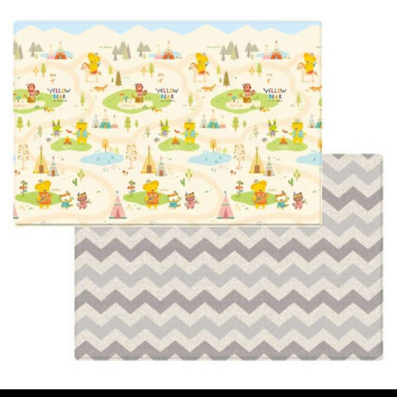 Promo Coby Haus Pvc Playmat Xl Yellow Bear Indian Village Grey