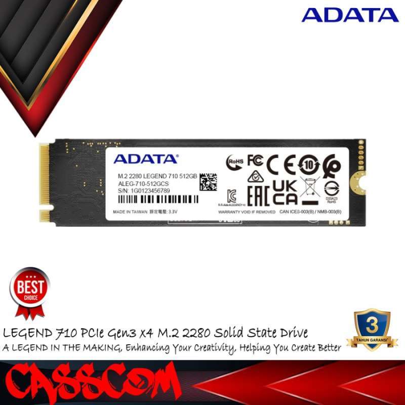 SSD Adata Legend 710 512GB NVMe PCIe Gen 3x4 512 GB