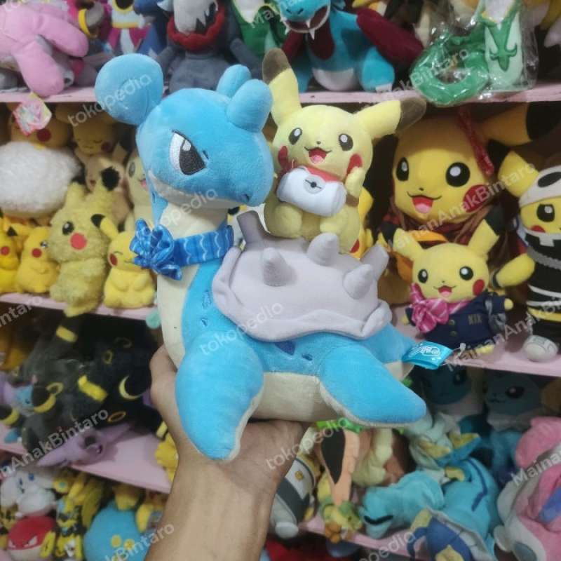 Pikachu riding lapras plush online