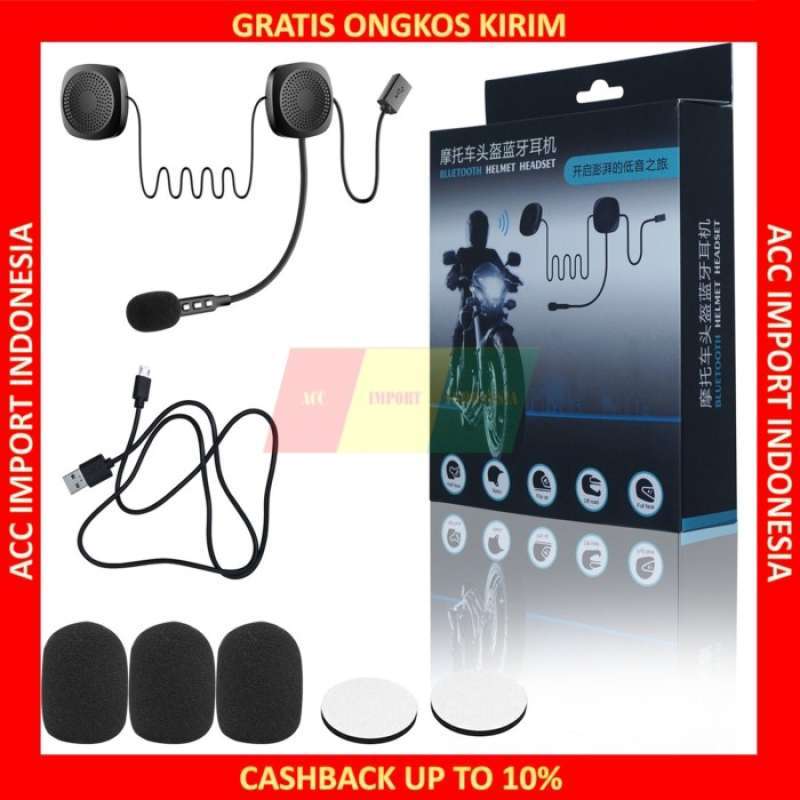 Promo Headset Helm Bluetooth Untuk Motor Headphone Wireless With