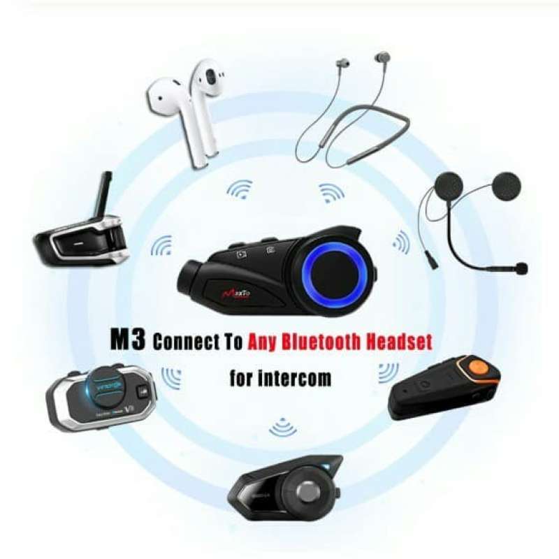 Promo Intercom Bluetooth Helm Maxto M3 With Kamera Sony Hd Diskon