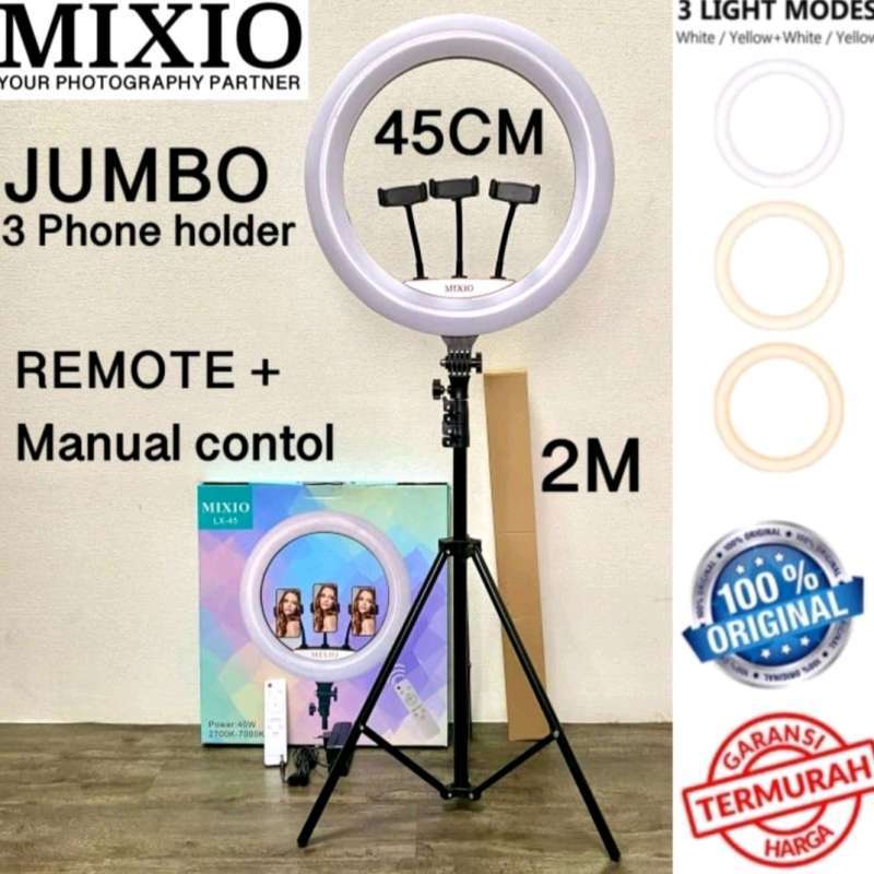 MIXIO PROFESSIONAL LED RING LIGHT 18 INCH 45CM 2Meter with holder