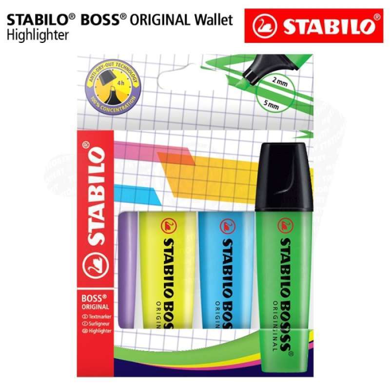 Highlighter Stabilo Boss Original Wallet Set Colors