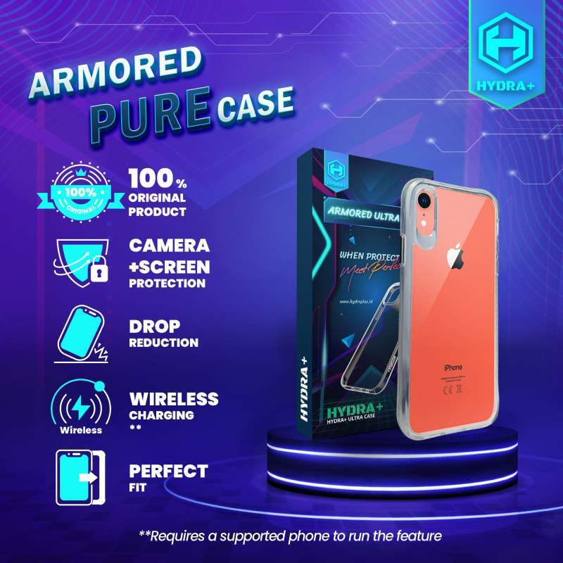 Promo Hydra+ iPhone Xr Armored Clear Case Casing Hardcase Diskon
